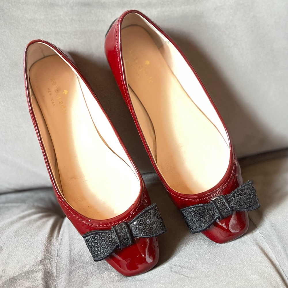 Kate Spade Burgundy Patent Leather Ballet Flats US6.5